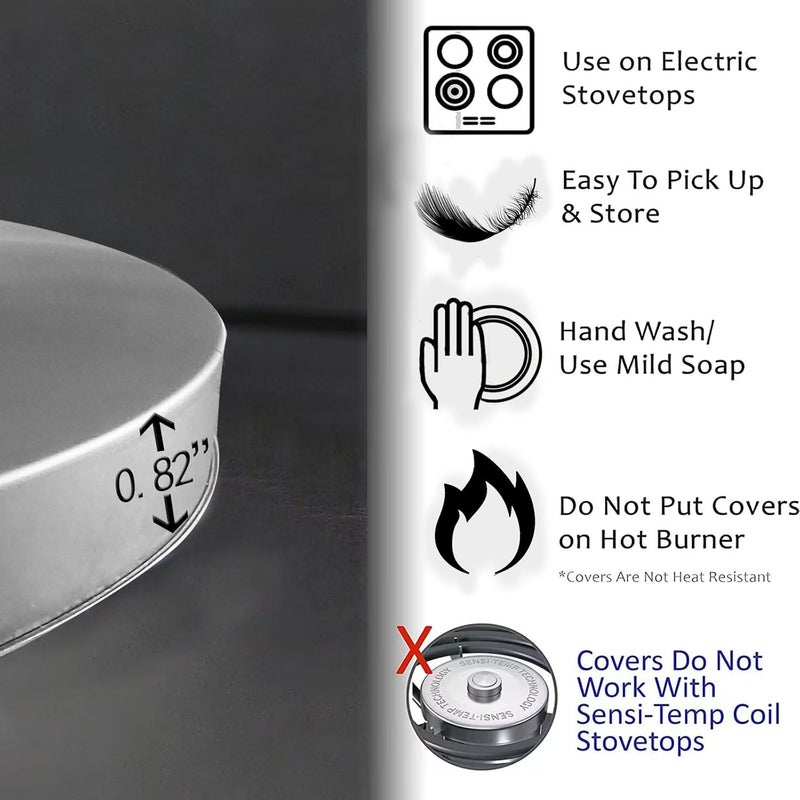 Tucocoo 4 Pieces Family Round Stove Burner Covers Set,2 Pieces 8 Inches and 2 Pieces 10 Inches,Black Gas Stove Burner Covers,Electric Stove Burner Covers,Four Seasons Forest Metal Stove Burner Cover Kits - Image 4